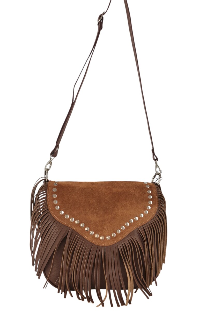 Cartera con flecos y solapa Oxido