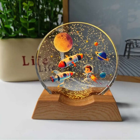 Lámpara Veladora Planetas con Luz LED Cohete