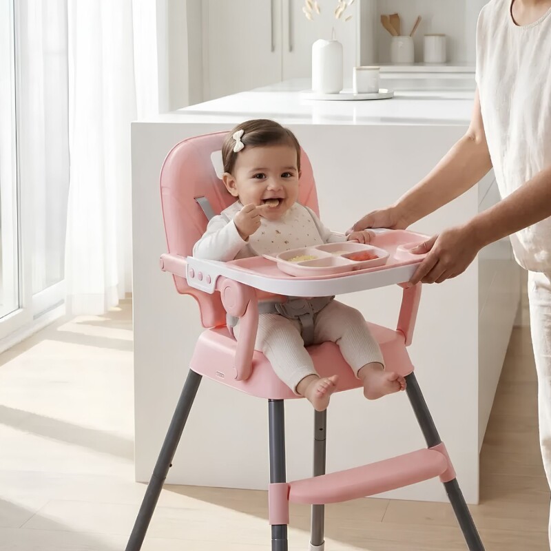 Silla de bebé multiuso, practica y cómoda 3 en 1 Rosado