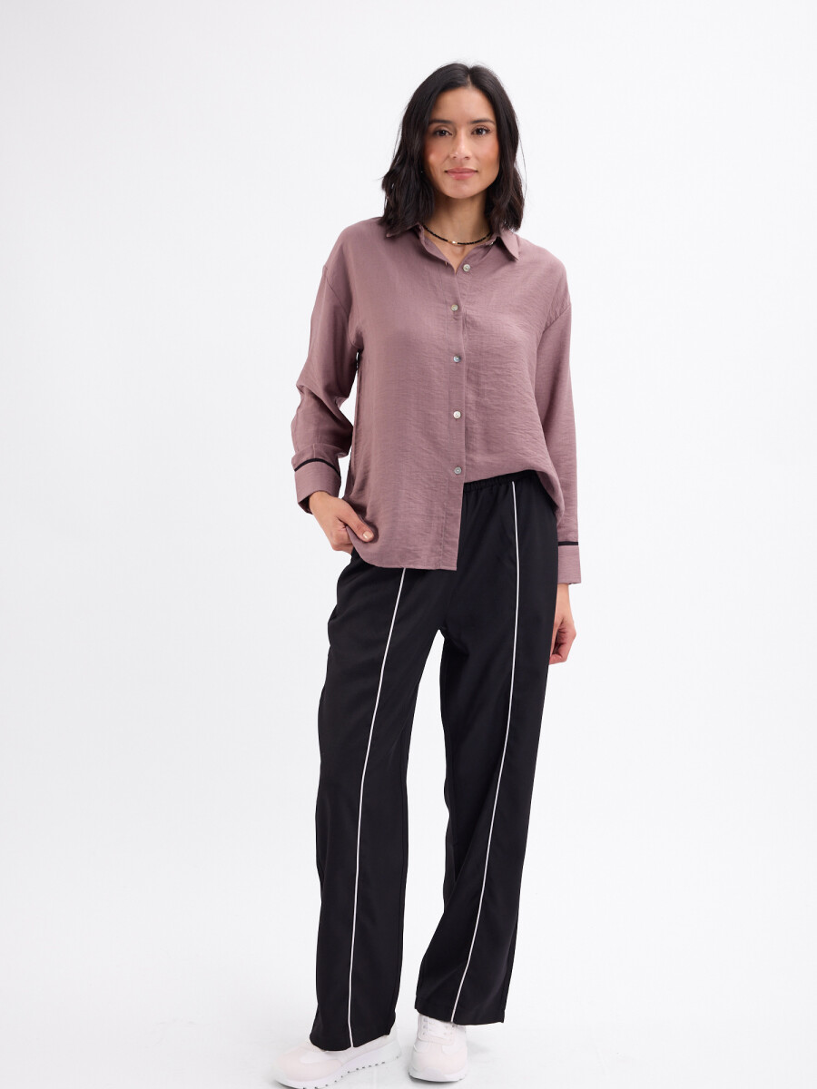 Camisa con vivos - malva 