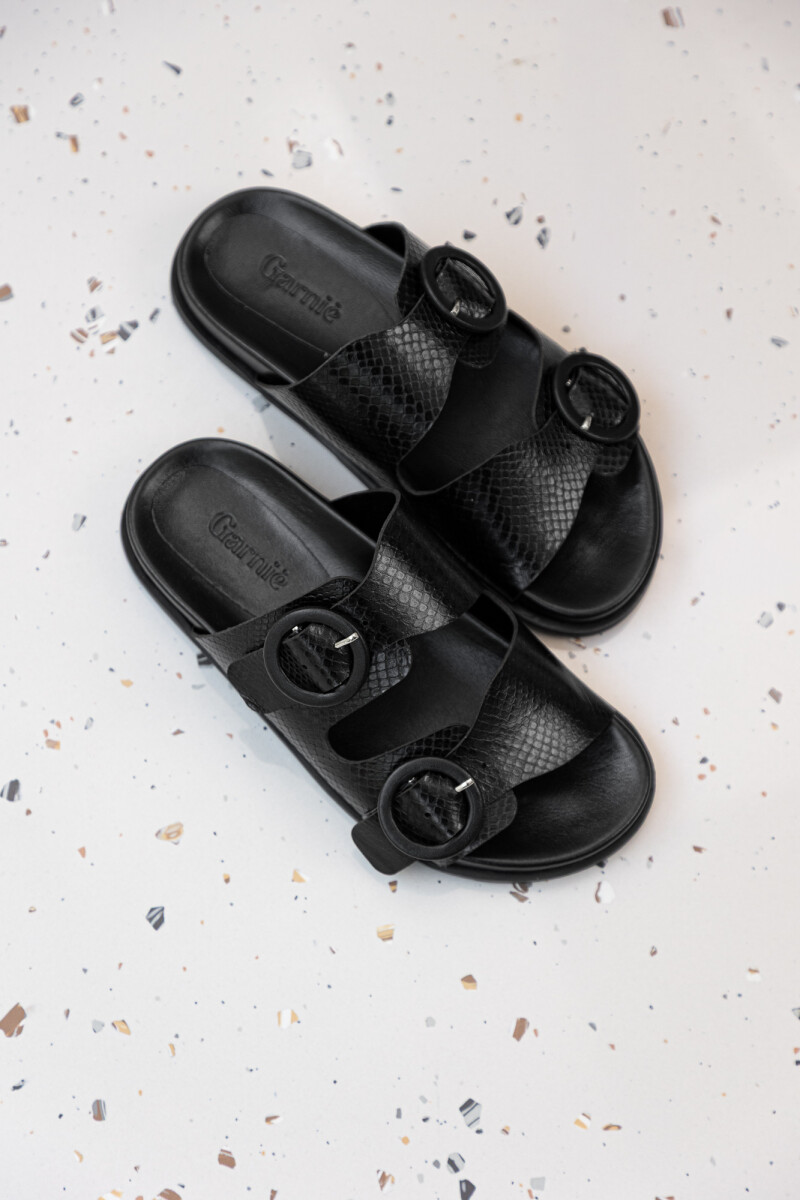 Sandalia con hebillas Rumba - Negro 