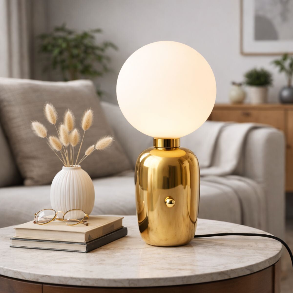 LUMINARIA DE MESA PEARL Dorado 