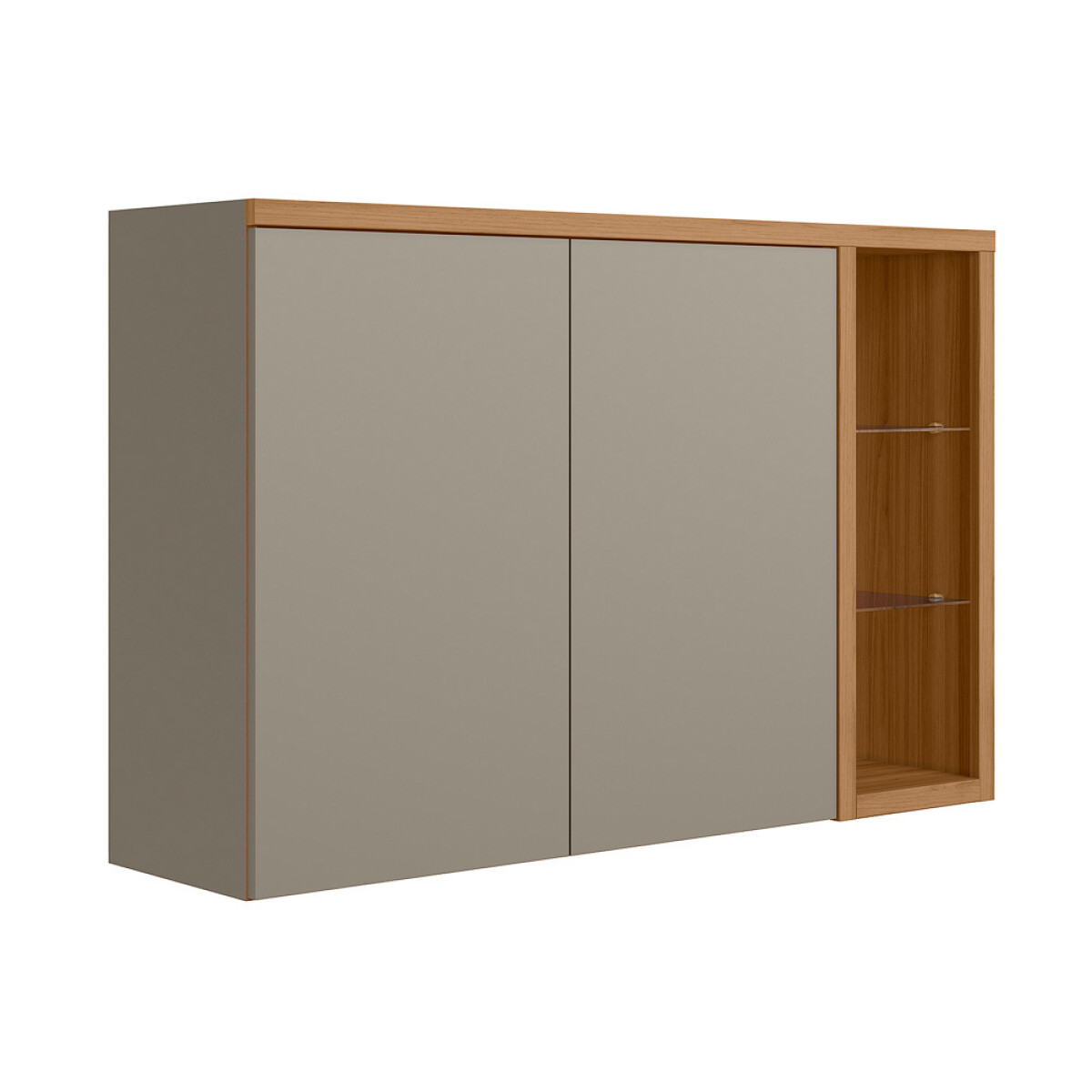 Módulo Aéreo 120 Cm Dos Puertas + 3 Estantes Con Luz Led Modelo Allure 