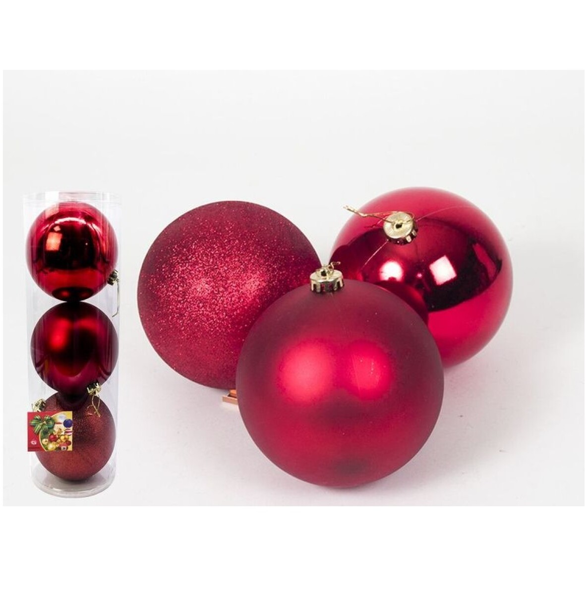 Esferas de Navidad Rojas 15 cm – Pack x3 