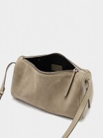 Bolso Bandolera Con Detalles De Piel taupe