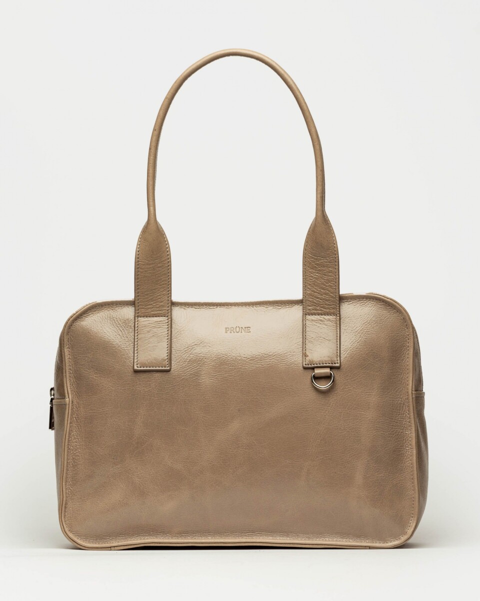 Bolso Capri en cuero arrugado - Taupe 