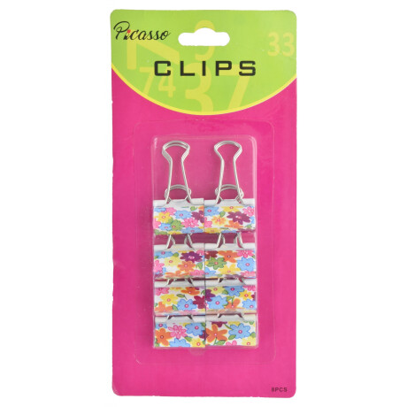 CLIP DE METAL PICASSO CON FLORES X 8 PCS 19248 CLIP DE METAL PICASSO CON FLORES X 8 PCS 19248