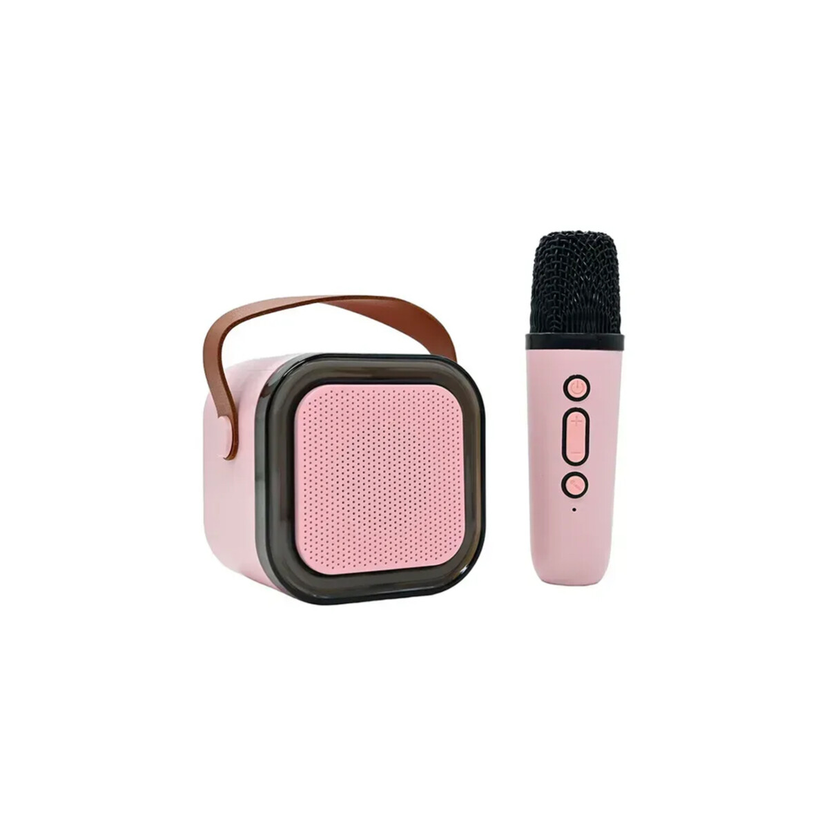 Parlante con luz y microfono karaoke - Rosa 