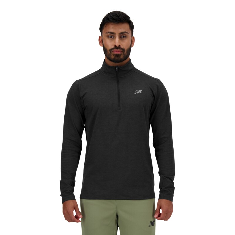 Buzo New Balance de Hombre - SPACE DYE 1/4 ZIP - MT41915BKH BLACK