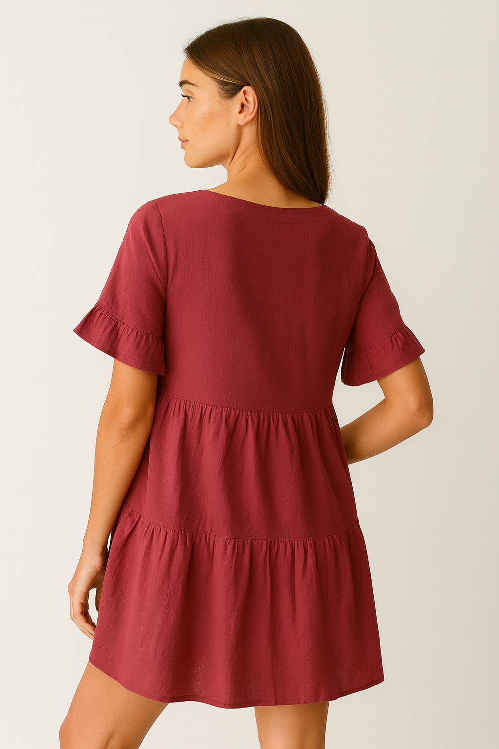 Vestido Kaleu Bordeaux Claro