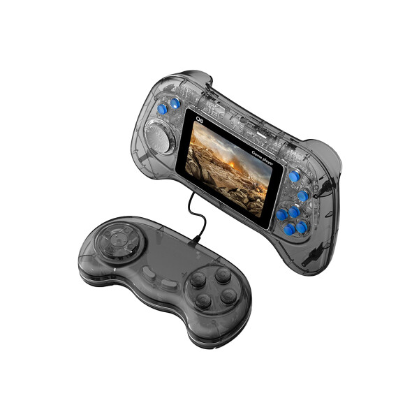 Consola retro Q8 con control color gris transparente Consola Retro Q8 Con Control Color Gris Transparente