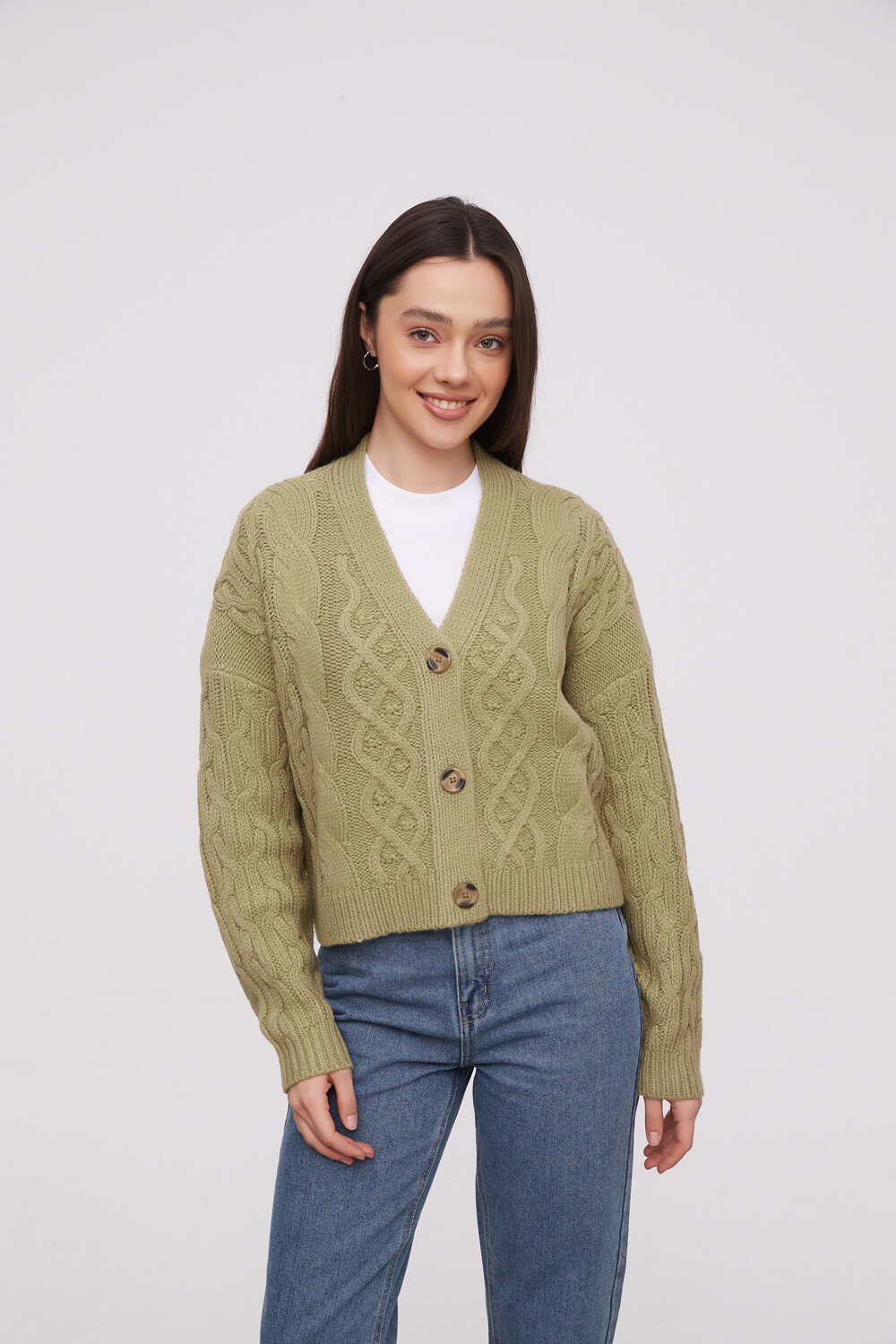 Cardigan Buttoli Verde Oliva Claro