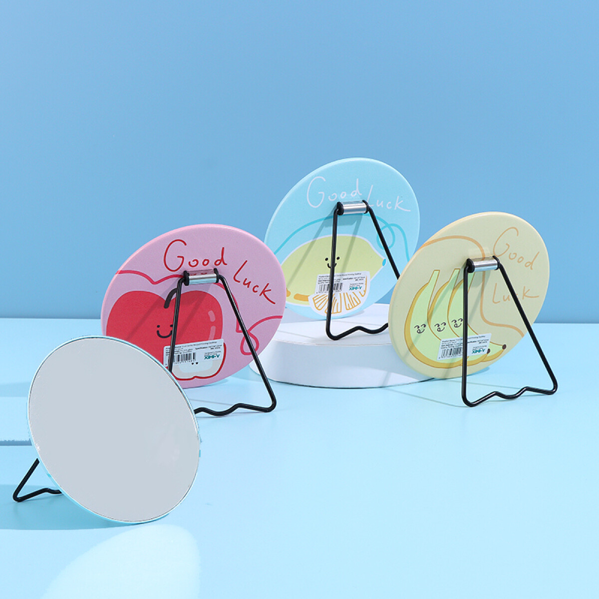 Espejo Con Pie Para Tocador - Circular Frutas 