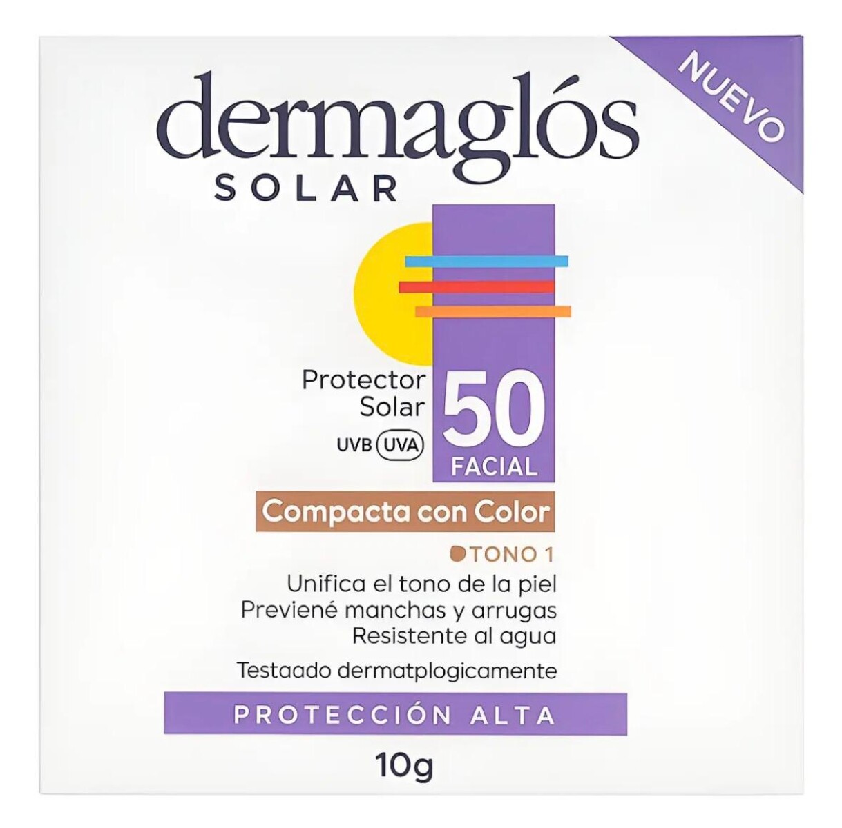 Dermaglos Protector Solar Compacta con Color Tono 1 FPS 50 - 10 gr 