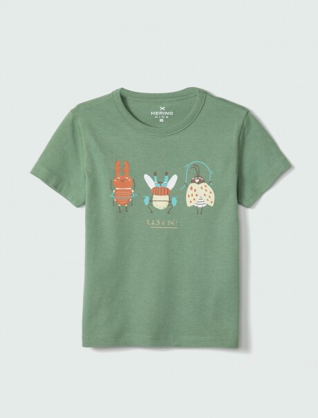 CAMISETA INFANTIL CON ESTAMPA VERDE