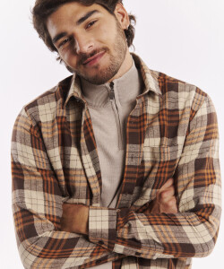 Camisa franela beige
