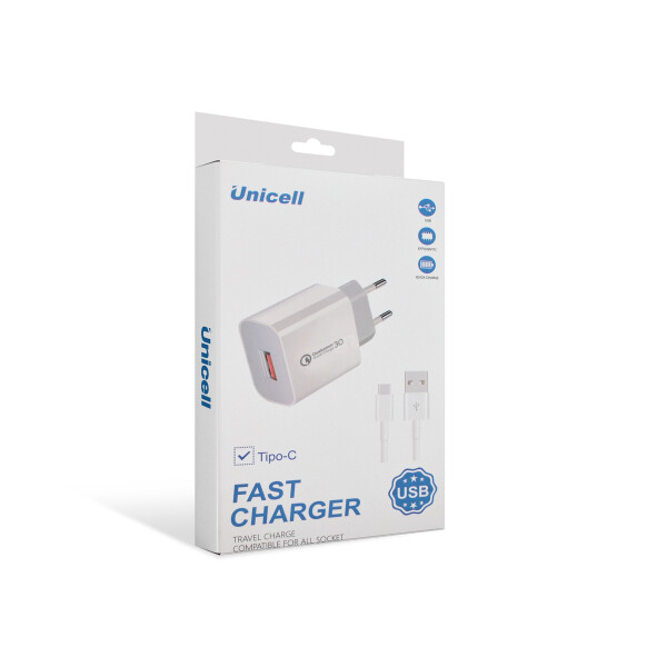 Cargador de pared Unicell con cable Tipo-C Cargador De Pared Unicell Con Cable Tipo-c