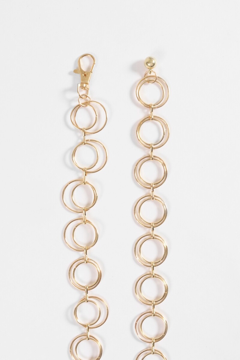 Cinturón metálico aros dobles dorado