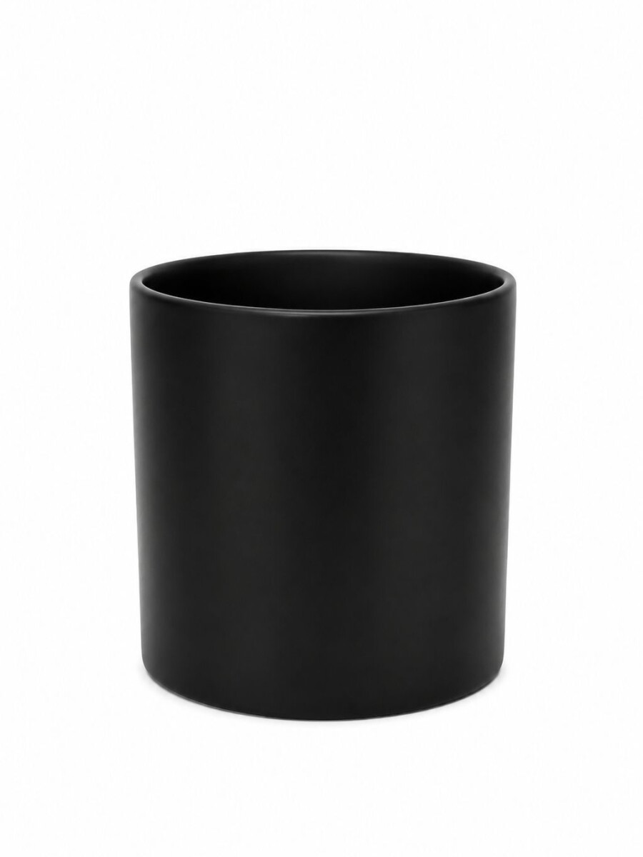 PORTA MACETA CERÁMICA MINIMALISTA NEGRA