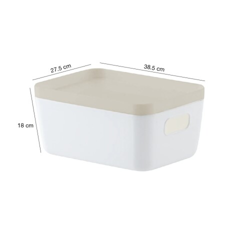 Cesto Organizador c/Tapa Idealle Canasto Plástico 41x32x17Cm Gris