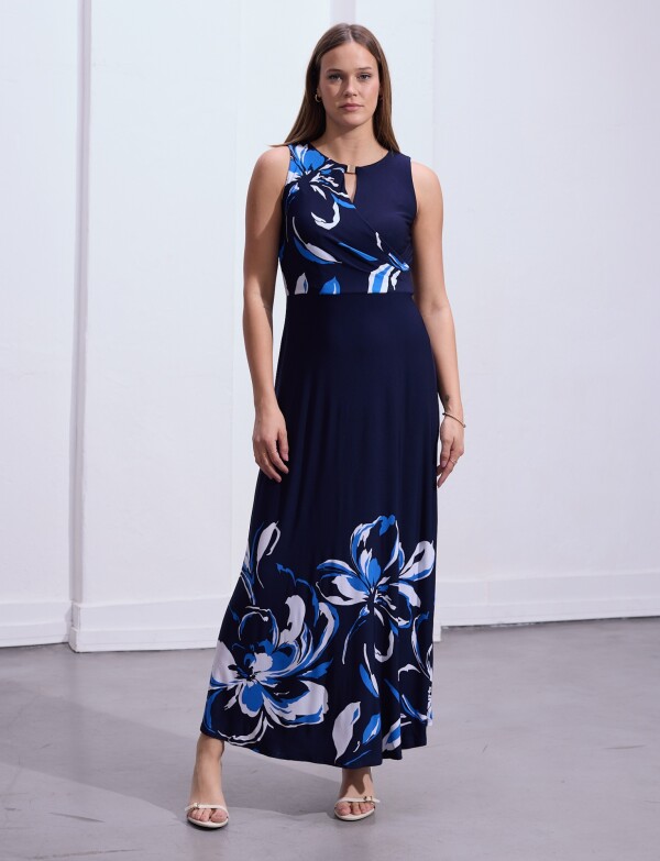 Vestido Maxi Keyhole MARINO/MULTI