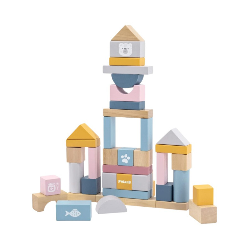 Balde Bloques de madera Pastel 60 piezas Polar B Balde Bloques de madera Pastel 60 piezas Polar B