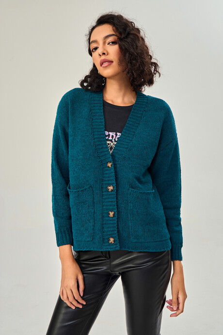 Cardigan Stegman Petroleo Oscuro