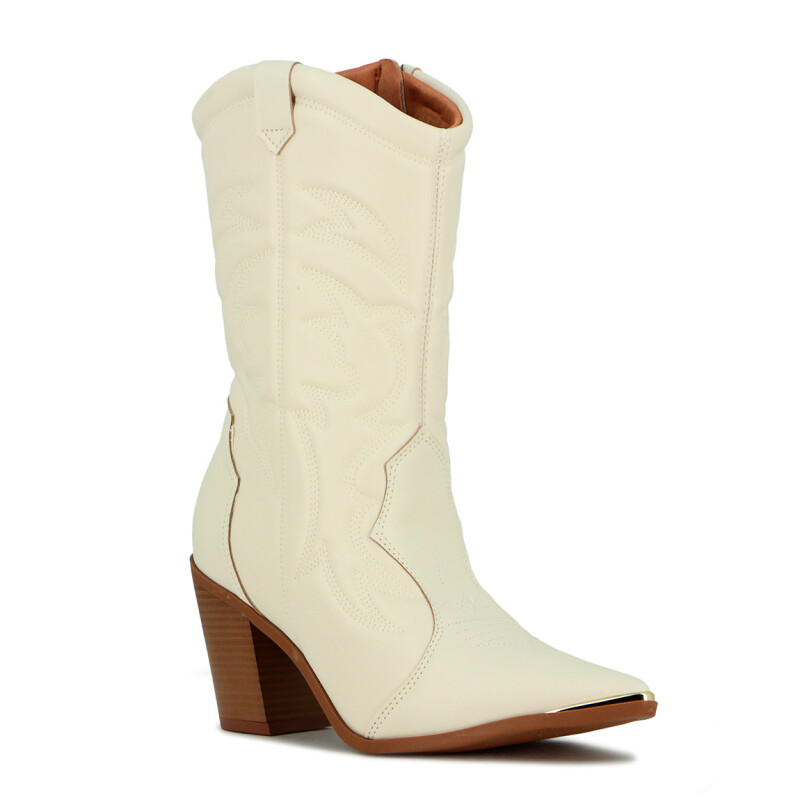 Bota Vizzano Mujer Taco 9cm Blanco