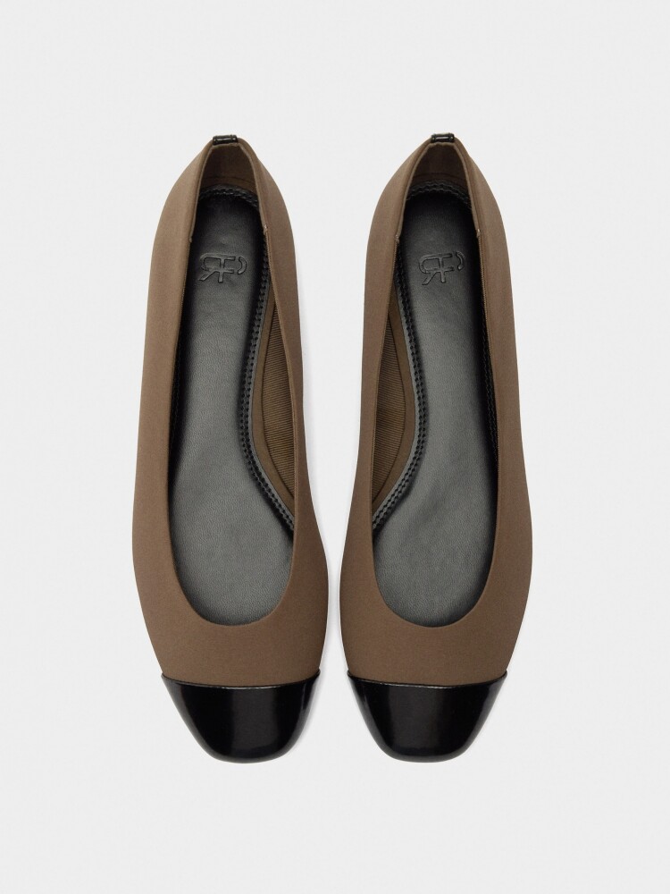 Bailarinas De Tejido Bicolor taupe