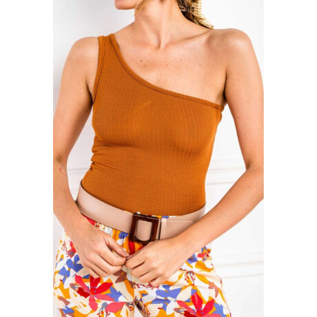 Top Hombro Ancho Ocre