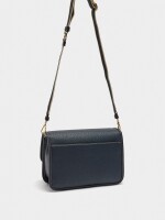 Bolso Bandolera Con Textura Y Solapa azul-marino