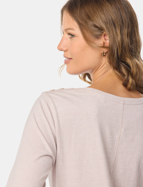 REMERA LISA CON BOTONES Beige