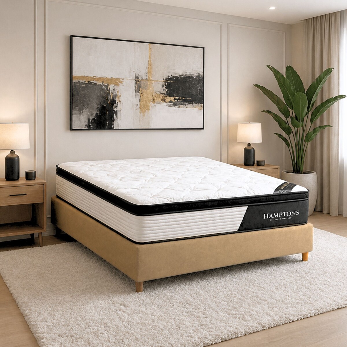 Sommier 2 Plazas Hamptons Cobalt Smart Box - Beige 