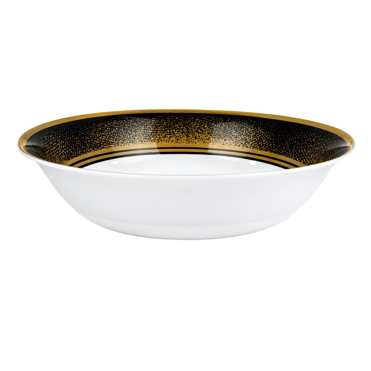 PLATO HONDO MELAMINA LINEA DORADA 