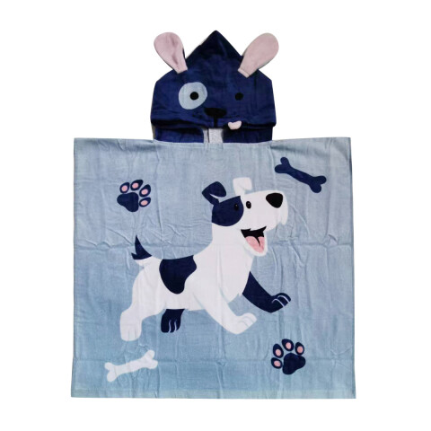 Bata Poncho con Forma Infantil Varios Diseños 100% Algodón 60 x 60 cm PERRO