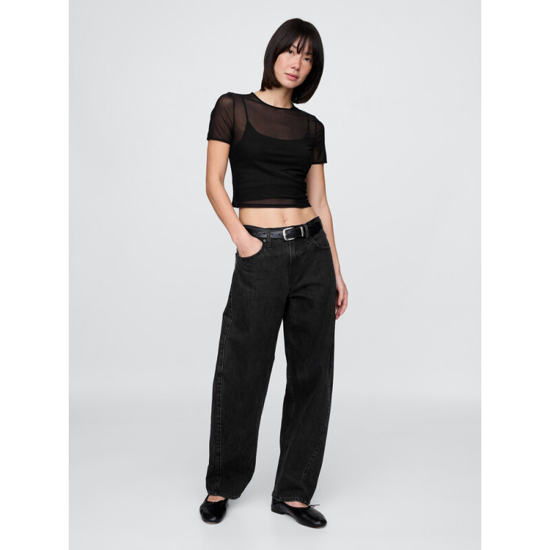 SS MESH CREW TEE BLACK