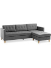 Sofá FALSLEV chaise longue tela gris Sofá FALSLEV chaise longue tela gris