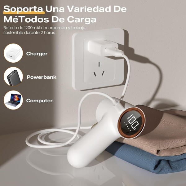 Quita Pelusa Recargable USB Goldtech Removedor Ropa Tela Variante Color Blanco