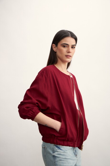 Chaqueta Bomber Bordó