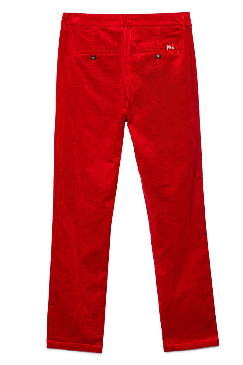 LEONA VELOUR TROUSERS Rojo