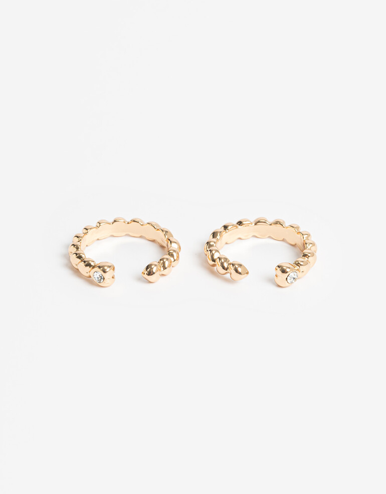 Sets Anillos Metal Anillo Metal Corazones Bañado En Oro - Dorado