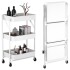 Carro Organizador 3 Estantes Con Ruedas Multiuso Plegable Color Variante Blanco