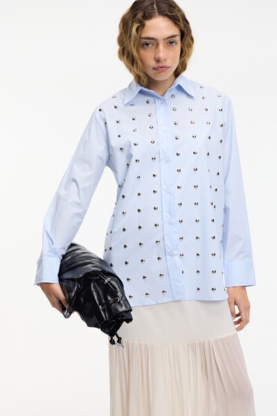 CAMISA TACHAS Celeste