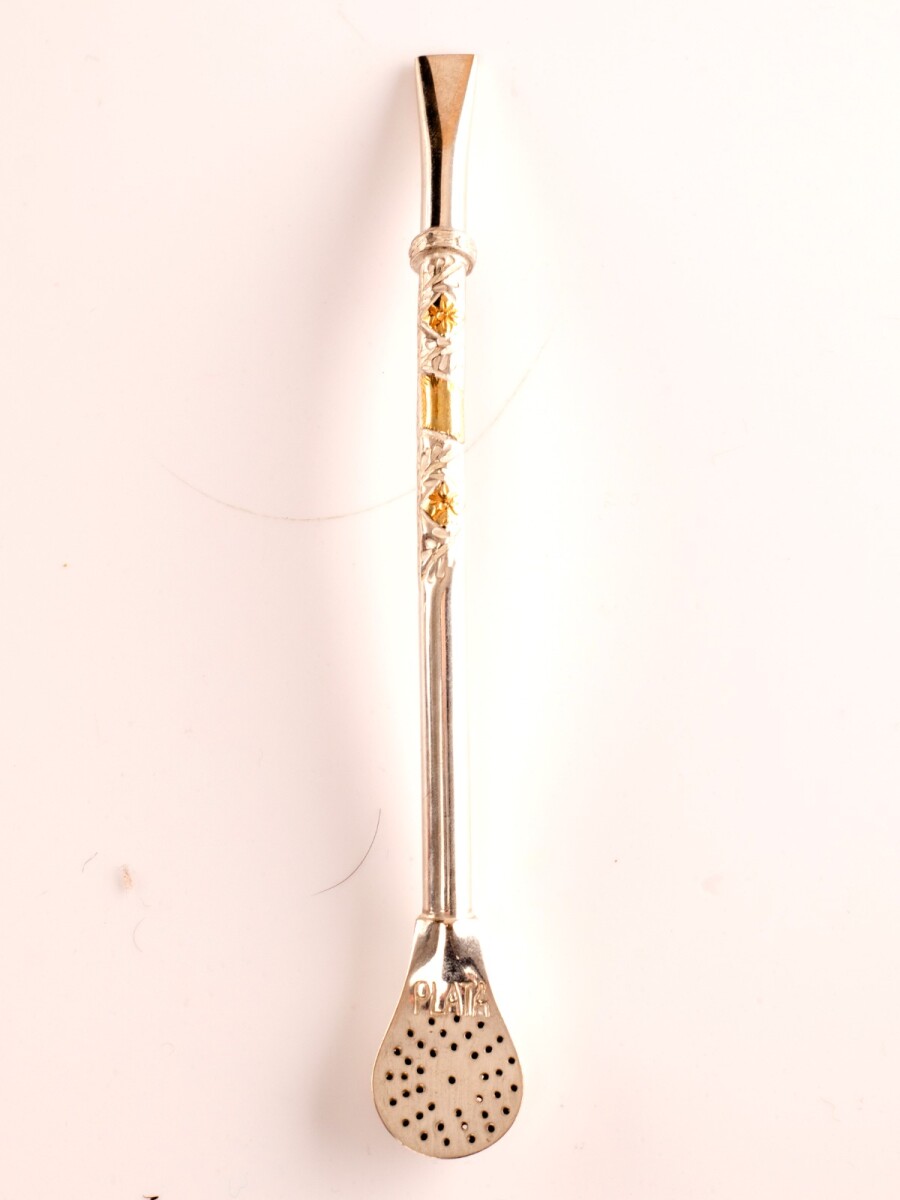 Bombilla De Plata y Oro - S34 