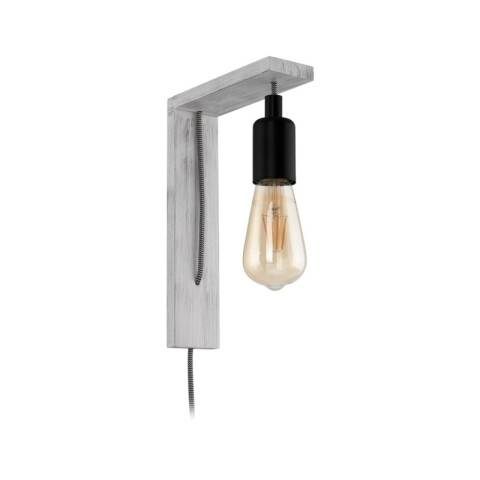 Lámpara de pared vintage madera gris E27 TOCOPILLA EG2104