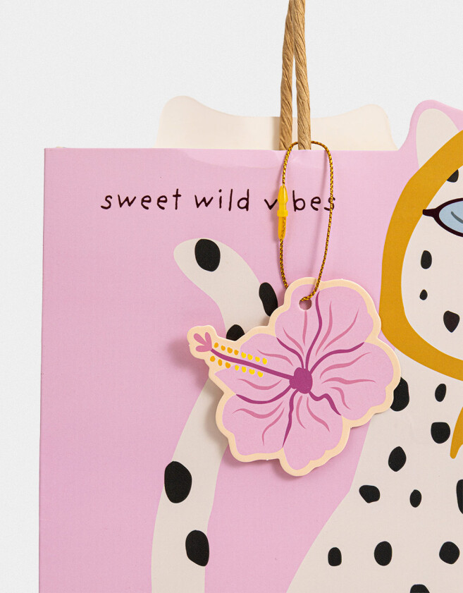 Accesorios Regalos Lúdico Bolsa De Regalo Mediana Con Borde Troquelado - Rosa Claro