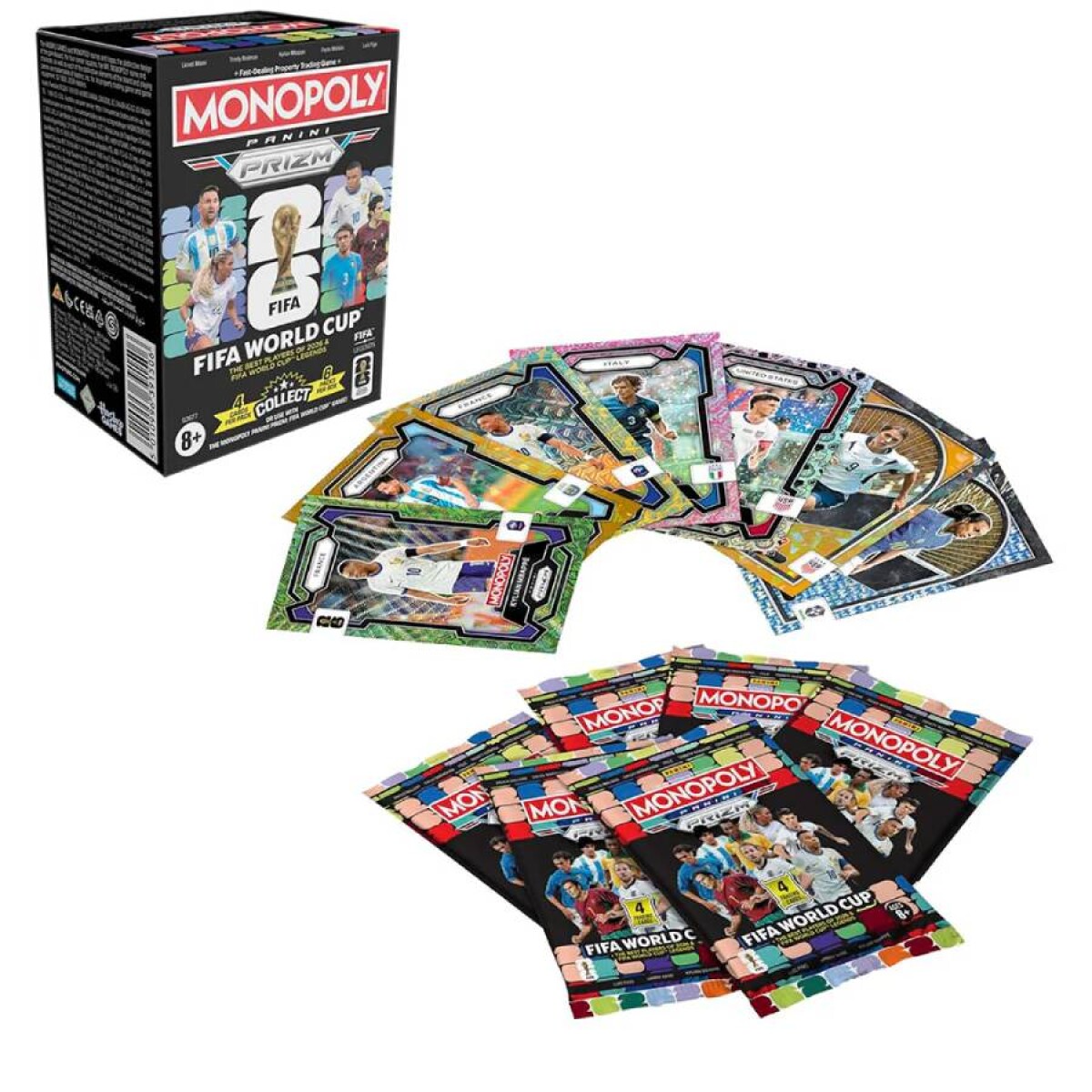 Monopoly Panini Prizm Copa Mundial de la FIFA 2026 - Caja de Cartas 