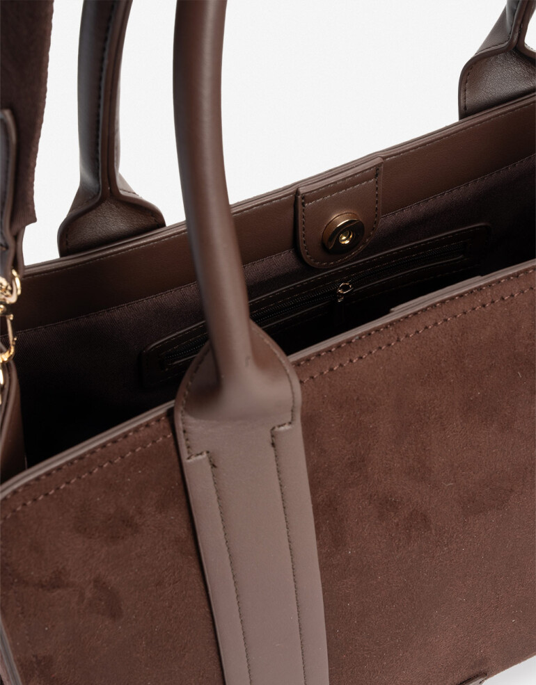 Shopper Cartera Shopper Combinada - Marron Chocolate