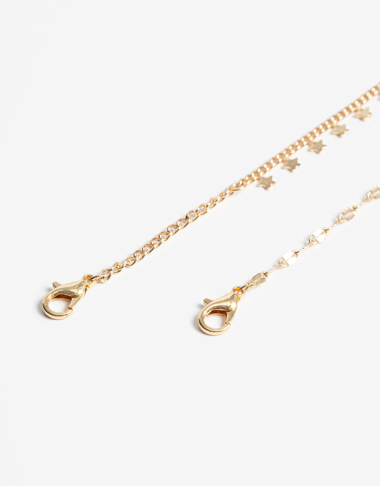 Pulseras Flexibles Sets Metal Set De Pulseras Flexibles Estrellas - Dorado
