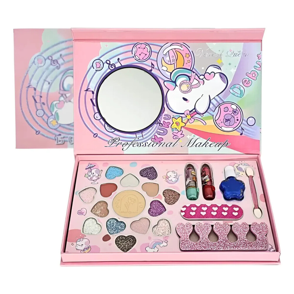 Kit De Maquillaje Unicornio Con Espejo Y Accesorios Kit De Maquillaje Unicornio Con Espejo Y Accesorios